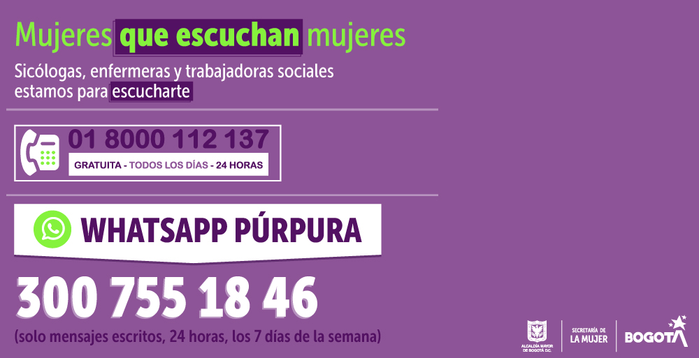 Linea Purpura Distrital Teléfonos