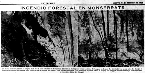 Noticia periódico Incendio Monserrate